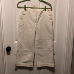 Off white cropped wide legs